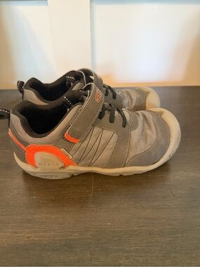 Keen Kids Gray and Orange Velcro Athletic Sneaker